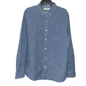 Nwot Hawker Rye Blue Chambray Button Down Shirt XL Long Sleeve Pocket Cotton